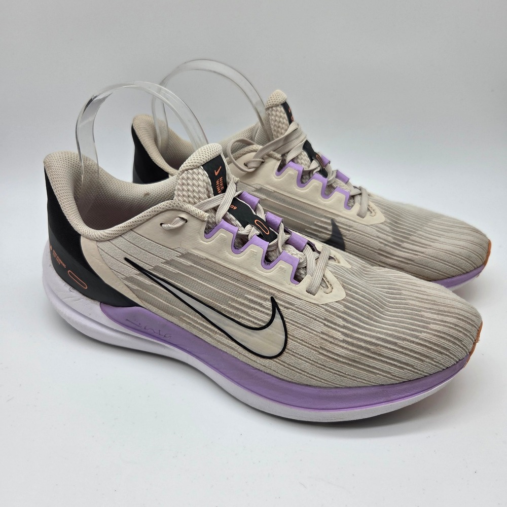 Nike Winflo 9 Running Shoes Womens 10 Beige Purple DD8686-103 Sneakers
